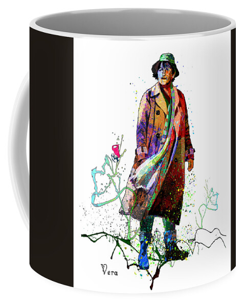 Watercolour Coffee Mug featuring the mixed media Vera Stanhope by Miki De Goodaboom