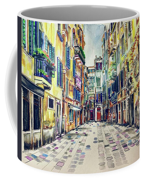Architecture Coffee Mug featuring the painting Veritas by Try Cheatham