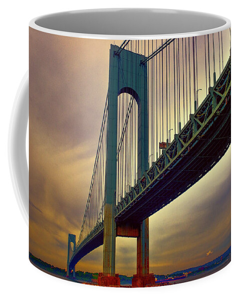 Brooklyn Coffee Mug featuring the photograph Verrazano Bridge - NYC by Louis Dallara