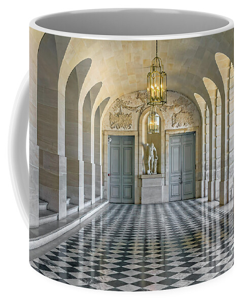 Versailles Coffee Mug featuring the photograph Versailles Palace Hallway by Elaine Teague