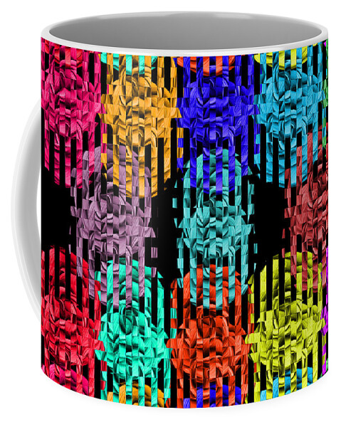 Abstract Coffee Mug featuring the digital art Vertical Flower Blinds - Abstract by Ronald Mills