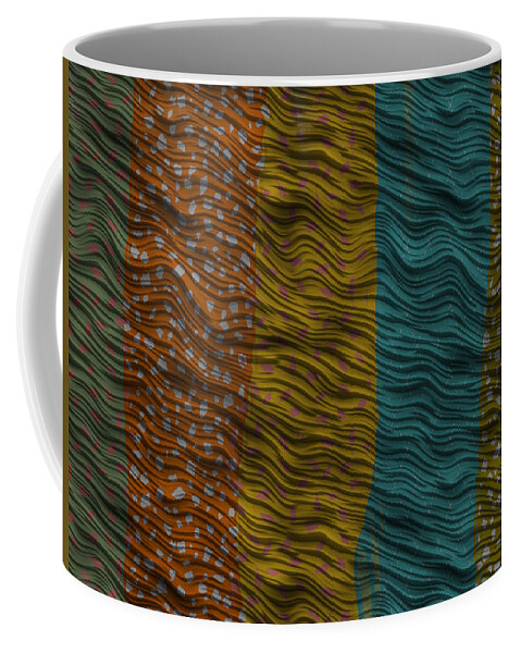 Red Turquoise Sage Coffee Mug featuring the digital art Vertical Patterns by Bonnie Bruno