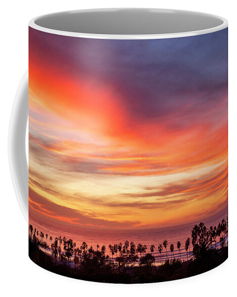 Nature Coffee Mug featuring the photograph Vibrant Sunset at La Jolla Shores California by Julia Hiebaum