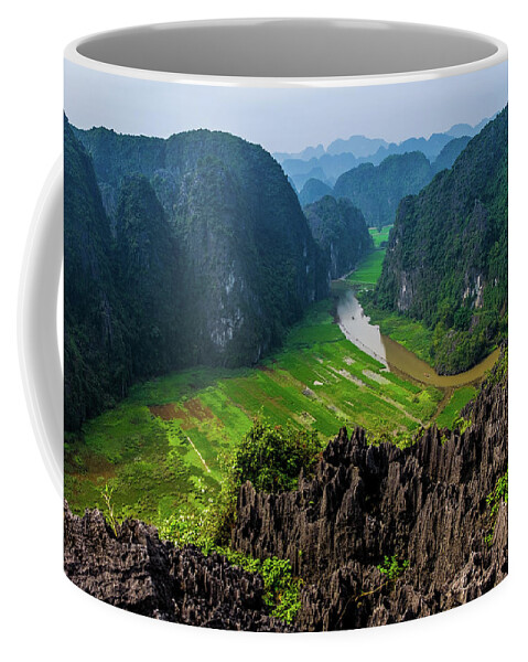 Ba Giot Coffee Mug featuring the photograph View from Hang Mua Peak by Arj Munoz