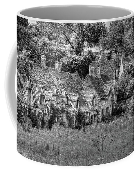 Village Coffee Mug featuring the photograph Village of Bibury Monochrome by Jeff Townsend