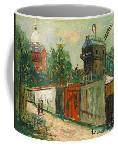 Moulin De La Galette And Sacre-coeur Coffee Mug featuring the painting Vincent van Gogh - Moulin de la Galette and Sacre-Coeur by Alexandra Arts