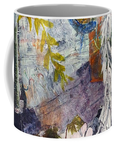 Garden Coffee Mug featuring the mixed media Vines by Suzanne Berthier