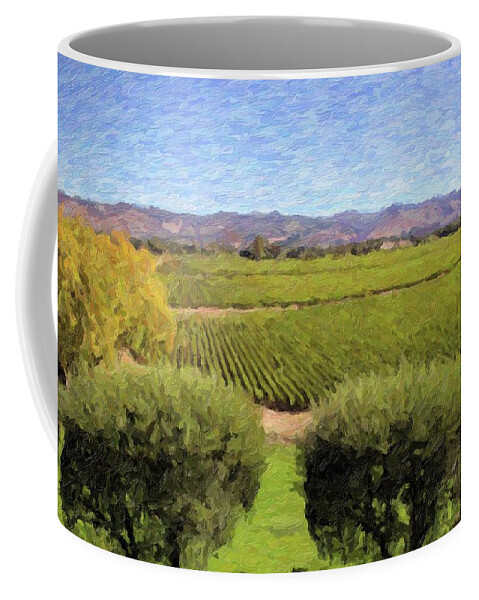 Vineyard Coffee Mug featuring the photograph Vineyard Views by Carolyn Ann Ryan