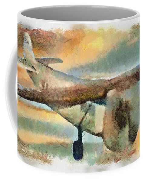 Airliner Coffee Mug featuring the mixed media Vintage Airliner by Christopher Reed