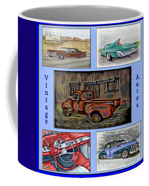 Chevy Coffee Mug featuring the digital art Vintage Auto Poster by Ronald Mills