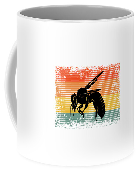 Bee Coffee Mug featuring the digital art Vintage Bee Wasp Insect Gift Idea by J M