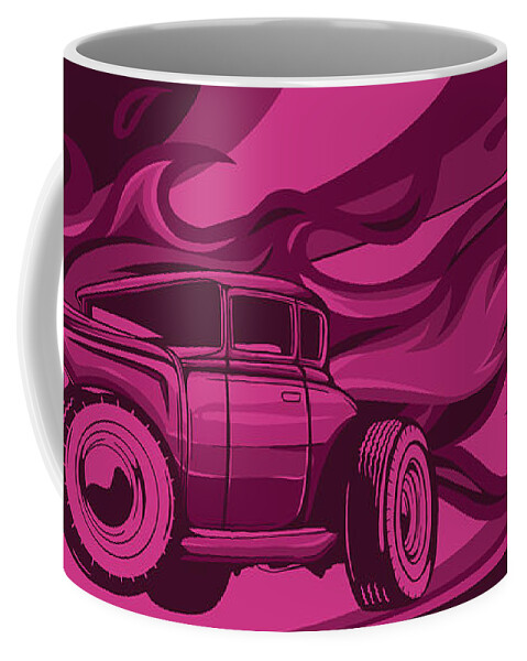 Vintage Car Hot Rod With Flames Vector Coffee Mug by Dean Zangirolami -  Pixels