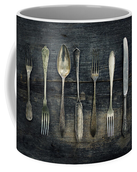 Cutlery Coffee Mug featuring the photograph Vintage cutlery by Zoltan Toth