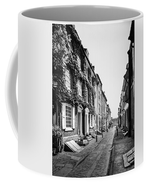 Vintage Coffee Mug featuring the photograph Vintage Elfreths Alley - Philadelphia by Digital Reproductions