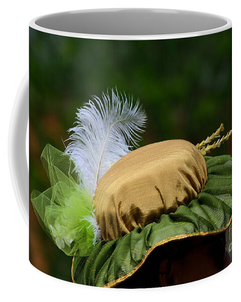 Hat Coffee Mug featuring the photograph Vintage Hat With White Feather by Kae Cheatham