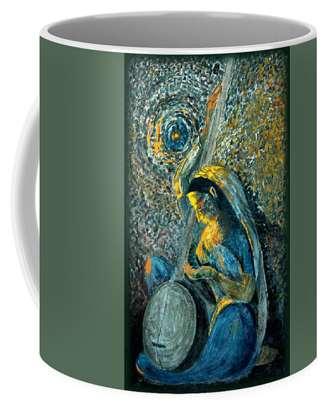 Meera Bai Coffee Mug featuring the painting Vintage - Meera - Singing for Krishna by Harsh Malik