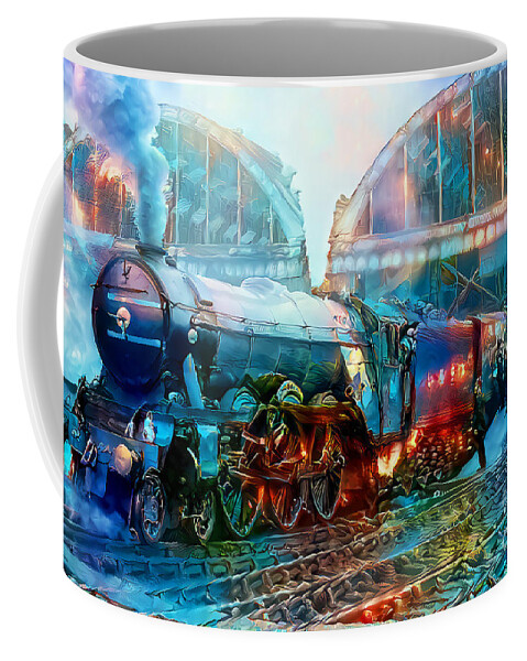 Wingsdomain Coffee Mug featuring the photograph Vintage Nostalgic Steam Locomotive 20201203 by Wingsdomain Art and Photography