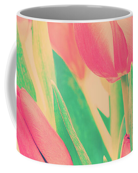 Pink Coffee Mug featuring the photograph Vintage Pink Tulip Bouquet by Marianne Campolongo