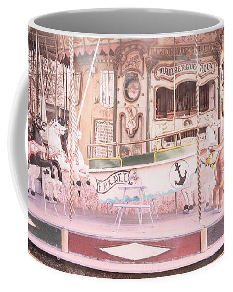 Carousel Coffee Mug featuring the photograph Vintage romantic french carousel, Paris by Delphimages Photo Creations