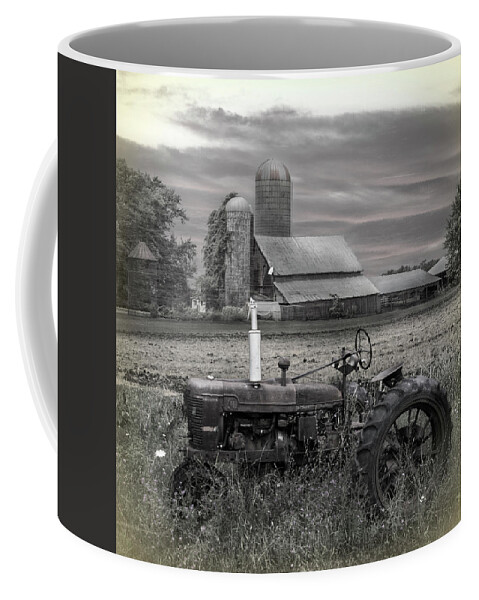 Barns Coffee Mug featuring the photograph Vintage Tractor at the Country Farm by Debra and Dave Vanderlaan