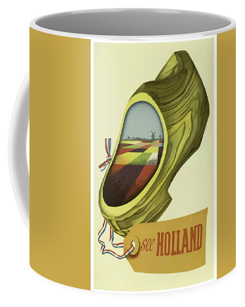 Vintage Coffee Mug featuring the mixed media Vintage Travel Poster Holland by Movie Poster Prints
