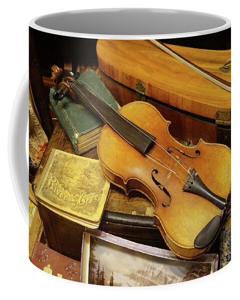 Violin Coffee Mug featuring the photograph Vintage Violin by Sandra Lee Scott