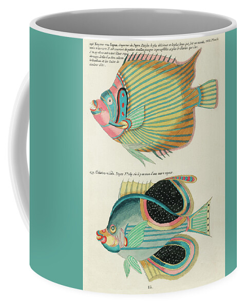 Fish Coffee Mug featuring the digital art Vintage, Whimsical Fish and Marine Life Illustration by Louis Renard - Empereur du Japon, Chietse by Louis Renard