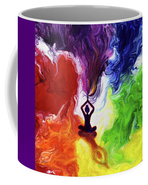 Tibetan Buddhism Coffee Mug featuring the painting Violet Flame Tara by Laura Iverson