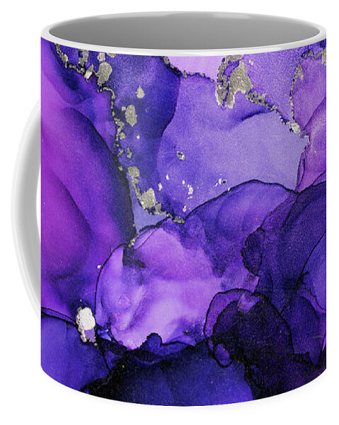 Ink Painting Coffee Mug featuring the painting Violet Magenta Chrome Ink Print - Part 2 by Olga Shvartsur