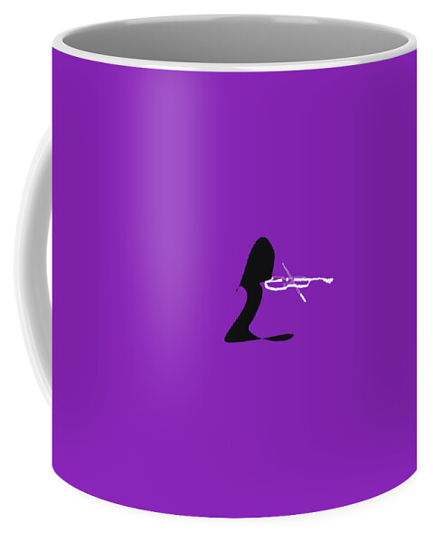 Jazzdabri Coffee Mug featuring the digital art Violin in Purple by David Bridburg