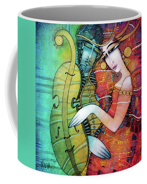 Albena Coffee Mug featuring the painting Violon D'ingres by Albena Vatcheva