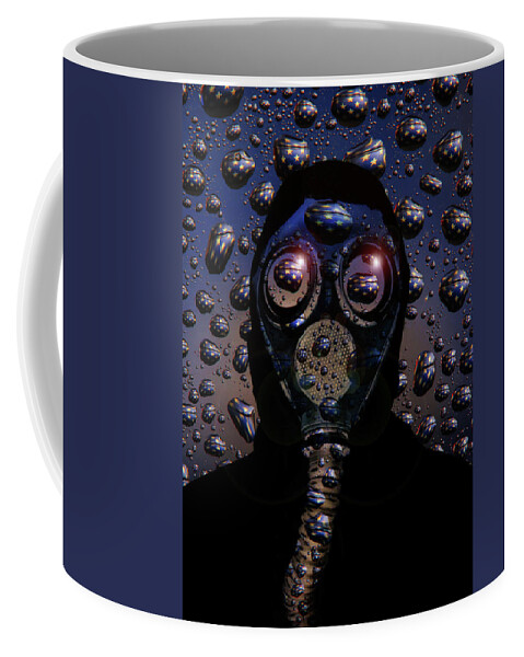 Mask Coffee Mug featuring the digital art Viral America by Jim Painter