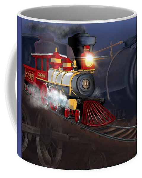 V&t Coffee Mug featuring the digital art Virginia and Truckee Railroad Reno No 11 Rises from the Ashes by Doug Gist