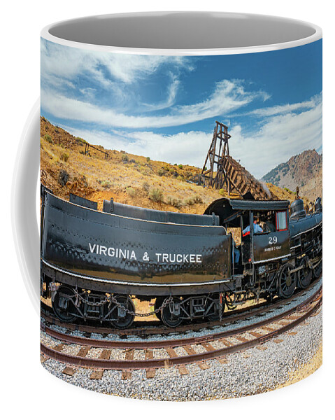 Gold Hill Coffee Mug featuring the photograph Virginia and Truckee Steam Engine by Ron Long Ltd Photography