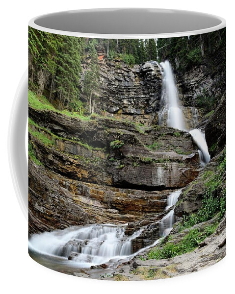 Waterfall Coffee Mug featuring the photograph Virginia Falls 2 - Glacier NP by Kirk Stanley