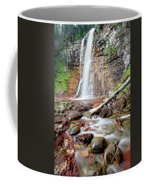 Waterfall Coffee Mug featuring the photograph Virginia Falls at Glacier National Park by Jack Bell