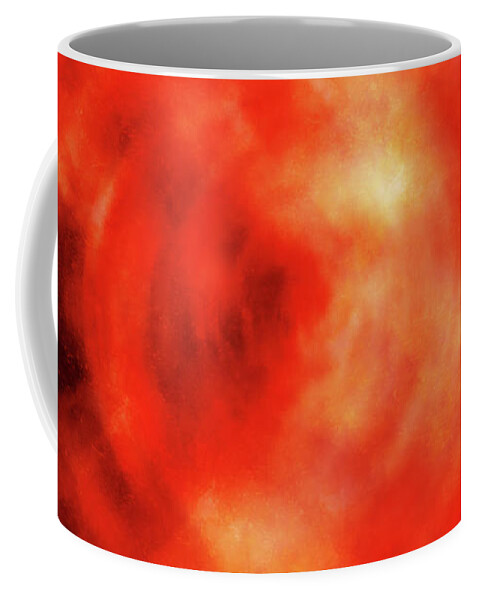 Source Coffee Mug featuring the mixed media Visions of the source 1 - Contemporary Abstract - Abstract Expressionist painting - Red, Orange by Studio Grafiikka