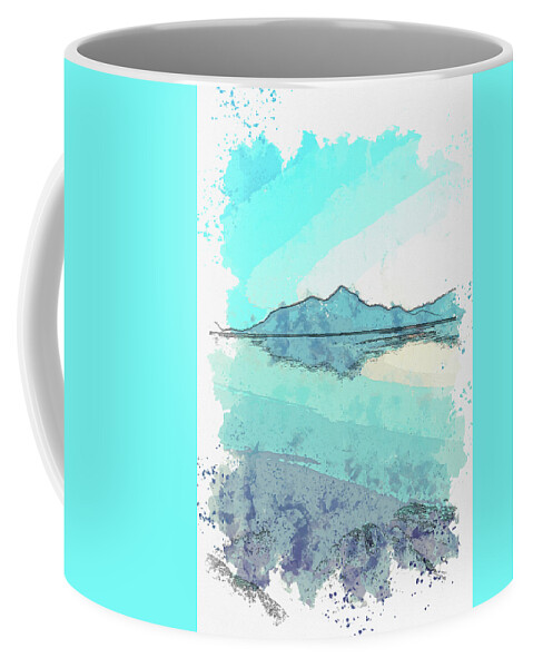 Vista Porteau Cove Provincial Park Coffee Mug featuring the digital art Vista Porteau Cove Provincial Park, Canada, watercolor, ca 2020 by Ahmet Asar by Celestial Images
