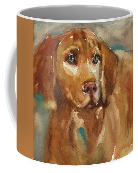 Dog Coffee Mug featuring the painting Vizsla by Judith Levins