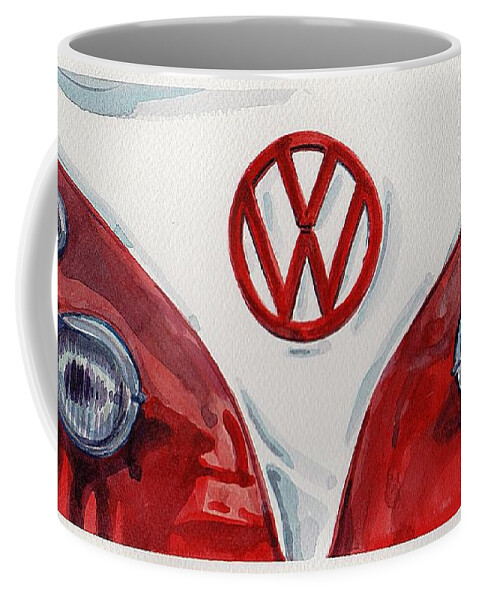 Car Coffee Mug featuring the painting Volkswagen by George Cret