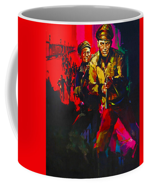 Von Coffee Mug featuring the painting ''Von Ryan's Express'', 1965, movie poster painting by Movie World Posters