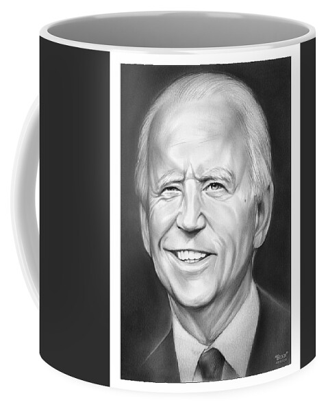 Joe Biden Coffee Mug featuring the drawing President Biden by Greg Joens