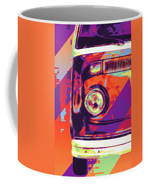 Bus Coffee Mug featuring the digital art VW Bus Modern Art by Ron Grafe