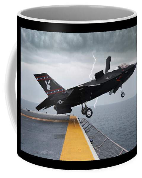 Stealth Coffee Mug featuring the digital art Vx-9 F-35b by Custom Aviation Art