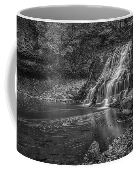 Wadsworth Coffee Mug featuring the photograph Wadsworth Falls State Park BW by Susan Candelario