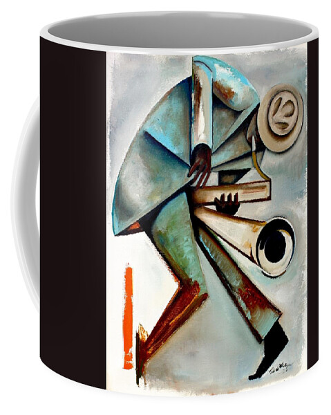 Jazz Coffee Mug featuring the painting Wail / Hanah Jon Taylor by Martel Chapman