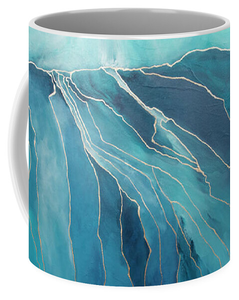 Blue Coffee Mug featuring the painting Waiting and Watching by Linda Bailey