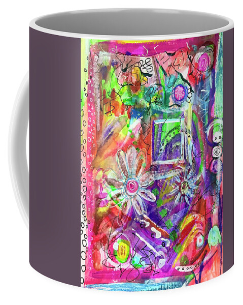 Abstract Coffee Mug featuring the mixed media Waiting For Easter by Tiffany Arp-daleo