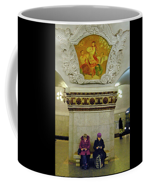 Russia Coffee Mug featuring the photograph Waiting for the Moscow Subway Train by Robert Dann