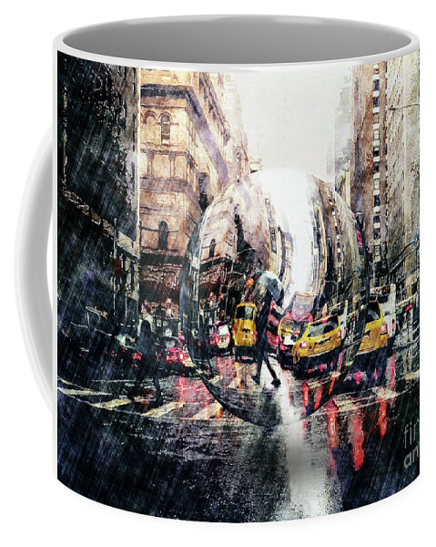 Digital Art Coffee Mug featuring the digital art Walk In The Rain In A Sphere by Phil Perkins